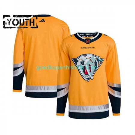 Nashville Predators Blank Adidas 2022-2023 Reverse Retro 2.0 Geel Authentic Shirt - Kinderen